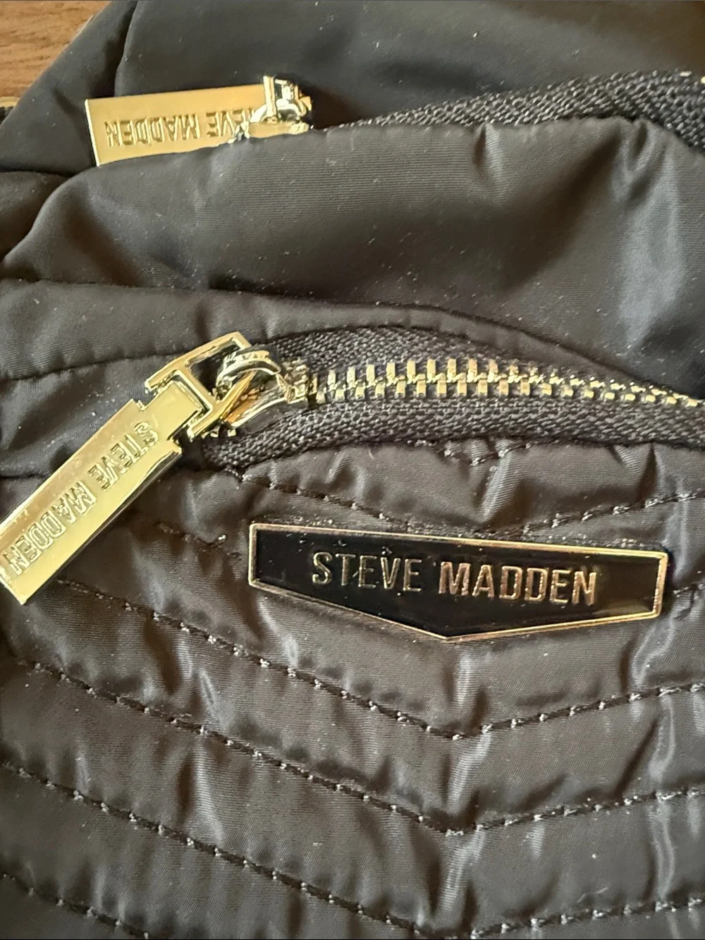 Steve Madden Black Quilted Sling Crossbody Bag - NWOT